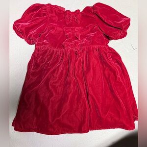 Janie and Jack toddler girl Red Velvet Holiday dress